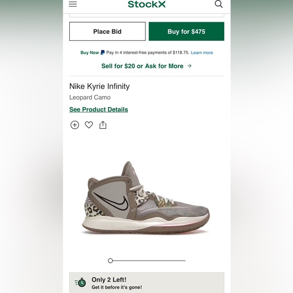 Men’s shoes Kyrie, leopard camo size 11 new no box - Picture 1 of 11